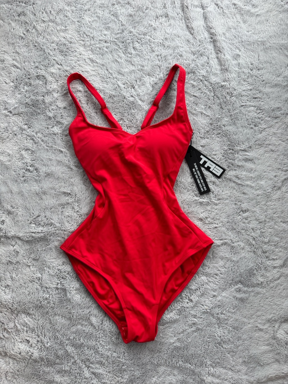 TA3 Pammy Snatched Waist Corset Back Swimsuit Red XS Regular Long